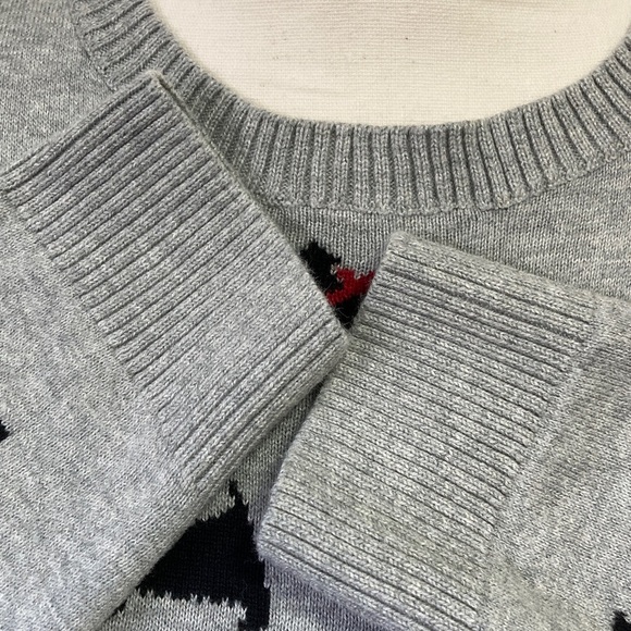 Charter Club PETITE Gray Sweater with Black Scottie Dog Pattern - Picture 7 of 9